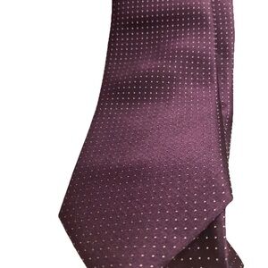 NEW SAKS FIFTH AVENUE Silk Tie Style Deep Violet White Stippling